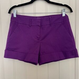 Purple Dress Shorts, Size 4 New York & Co Women’s Dressy Casual Summer Bottoms